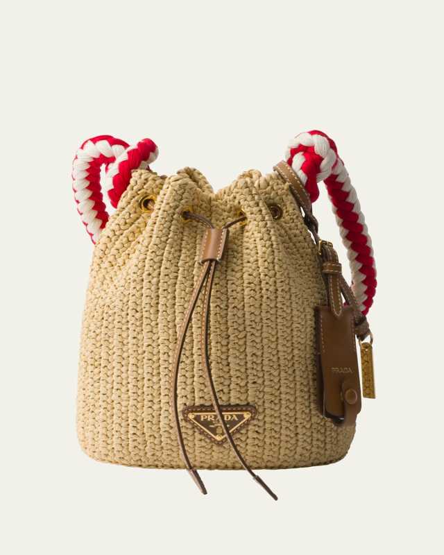 Drawstring Crochet Bucket Bag